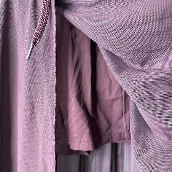 Sm NWT Halara 2-in-1 Drawstring Mesh Flowy Midi Skirt Skort Burgandy Coquette - Picture 5 of 5